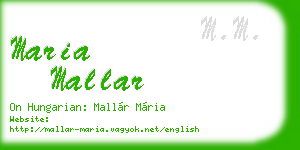 maria mallar business card