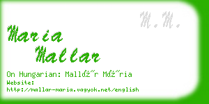 maria mallar business card